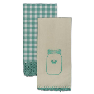 Crochet Envy 18 in. x 26 in. Teal Tea Towel Set (Set of 2) - Super Arbor