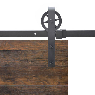 Vintage Strap Industrial Wheel Steel Sliding Barn Wood Door Hardware - Super Arbor