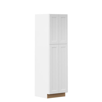 Shaker Ready To Assemble 30 in. W x 84 in. H x 24 in. D x Plywood Pantry Kitchen Cabinet in Denver White Painted Finish