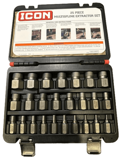 ICON Multi-Spline Screw Extractor Set, 25-Piece - Super Arbor