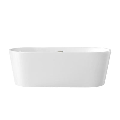 Lyra 66.5 in. Acrylic Double Slipper Flatbottom Non-Whirlpool Bathtub in White - Super Arbor