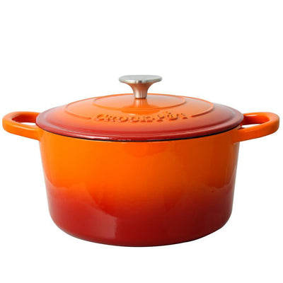 Artisan 5 qt. Round Cast Iron Nonstick Dutch Oven in Sunset Orange with Lid - Super Arbor