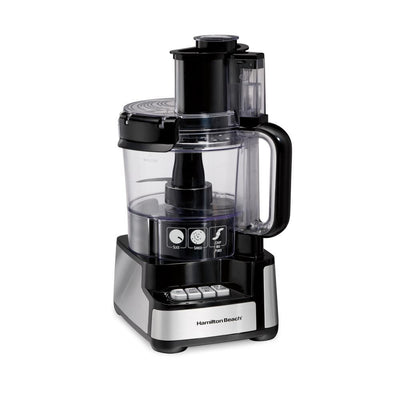 Stack and Snap 12-Cup 3-Speed Stainless Steel and Black Food Processor - Super Arbor