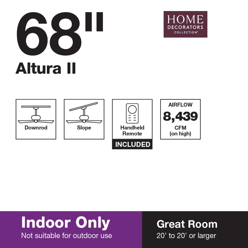 Home Decorators Collection Altura II 68” Indoor Ceiling Fan Bronze deals Finish