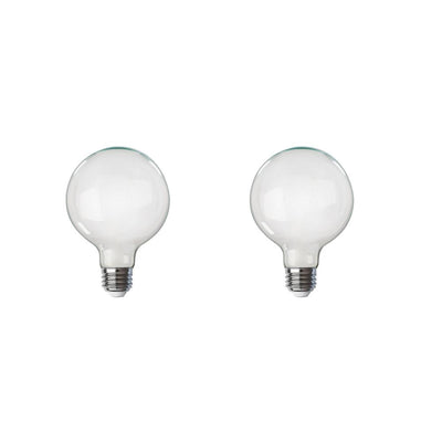 Feit Electric 100-Watt Equivalent G40 Dimmable Soft White LED Smoke Glass Vintage Straight Filament Edison Light Bulb (2-Pack) - Super Arbor