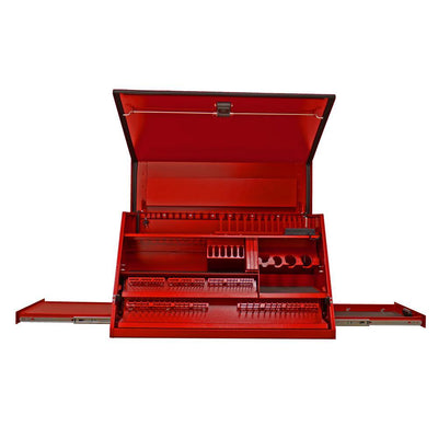 41 in. 3-Drawer Deluxe Portable Workstation Top Chest with Computer Drawer and Pull-Out Shelf in Textured Red - Super Arbor