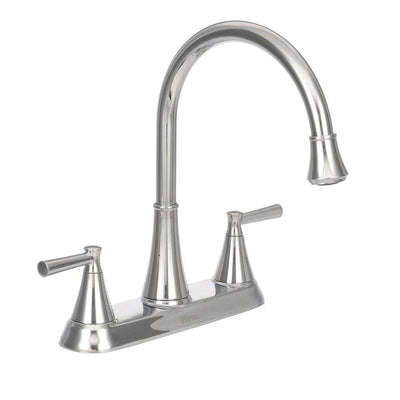 Cantara High-Arc 2-Handle Standard Kitchen Faucet with Side Sprayer in Polished Chrome - Super Arbor