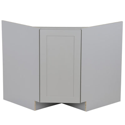 Cambridge Shaker Ready to Assemble 36 in. x 34.5 in. x 24.5 in. Corner Sink Base Cabinet in Gray - Super Arbor