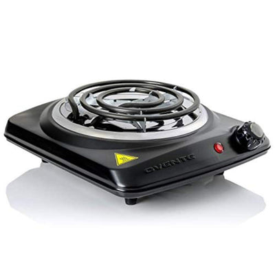 1000-Walt (120-Volt) Single Burner 6 in. Hot Plate Black Adjustable Temperature Control - Super Arbor