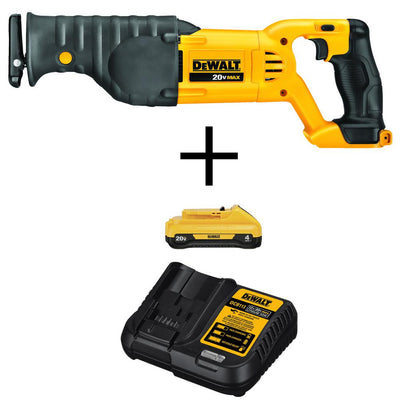 20-Volt MAX Li-Ion Cordless Reciprocating Saw (Tool-Only) with 20-V Max Li-Ion Starter Kit with 4.0 Ah Battery & Charger - Super Arbor