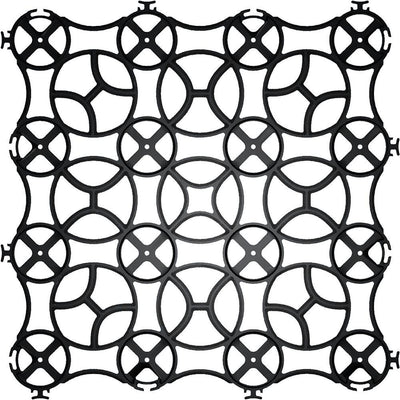 22 in. x 22 in. x 1 in. Black Slim Grid Plastic Pavers (12-Pavers/40.5 sq. ft.) - Super Arbor