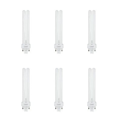 26W Equiv PL CFLNI Quad Tube 4-Pin Plug-in G24Q-3 Base Compact Fluorescent CFL Light Bulb, Cool White 4100K (6-Pack) - Super Arbor