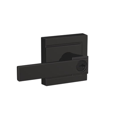 Custom Northbrook Matte Black Upland Trim Keyed Entry Door Lever - Super Arbor