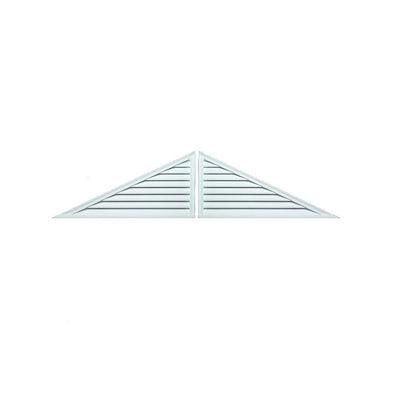 60 in. x 25 in. Triangle White Polyurethane Weather Resistant Gable Louver Vent - Super Arbor