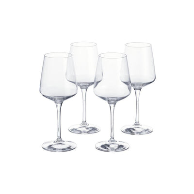 Genoa 15.5 oz. Lead-Free Crystal White Wine Glasses (Set of 4) - Super Arbor