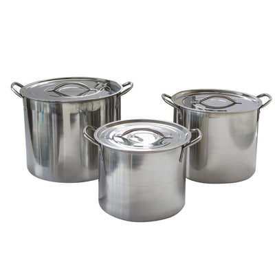 3-Piece Stainless Steel Stock Pot Set - Super Arbor