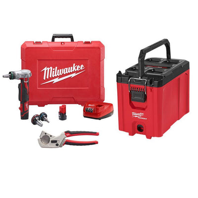 M12 12-Volt Lithium-Ion Cordless ProPEX Expansion Tool Kit W/(2) 1.5Ah Batteries, (3) Expansion Heads & Packout Tool Box - Super Arbor