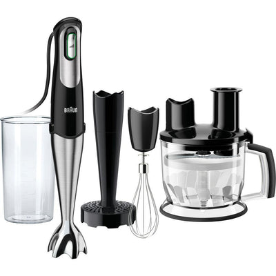 MultiQuick MQ777 SmartSpeed Stainless Steel Immersion Hand Blender with Food Processor, Whisk, and Masher Attachments - Super Arbor