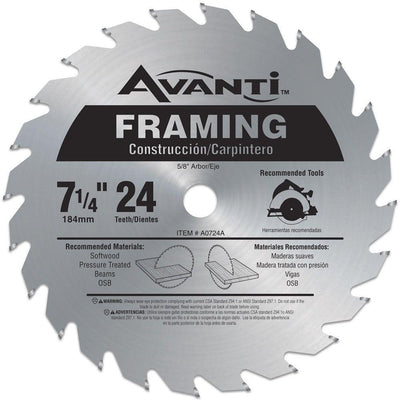 7-1/4 in. x 24-Teeth Framing Saw Blade - Super Arbor