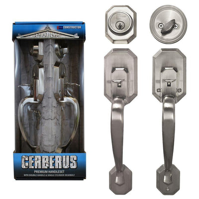 Cerberus Satin Nickel Entry Door Handleset - Super Arbor