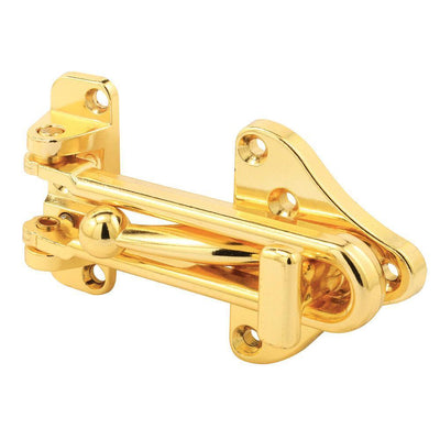 Brass Finish Swing Bar Door Guard with High Security Auxiliary Lock - Super Arbor