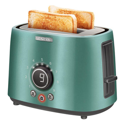 2-Slice Green Long Slot Toaster with Rack - Super Arbor