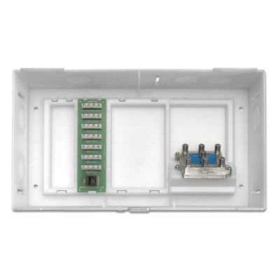 Compact Structured Media Kit 1 x 6 Telephone Expansion Board and 6-Way Video Splitter Included, White - Super Arbor