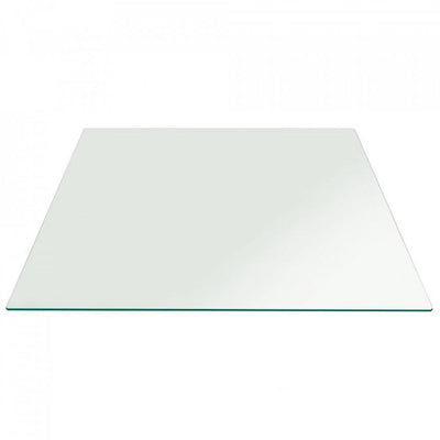 15 in. Clear Square Glass Table Top Tempered Glass 3/8 in. Thick Pencil Polish Touch Corners - Super Arbor