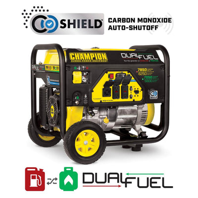 CHAMPION POWER EQUIPMENT 6250-Watt Dual-Fuel Powered Portable Generator with CO Shield Technology