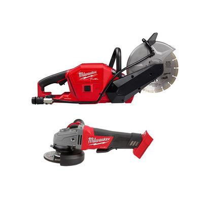 M18 FUEL 18-Volt Lithium-Ion Brushless 9 in. Cordless Cut Off Saw & 4-1/2 in. Grinder with Paddle Switch (2-Tool) - Super Arbor