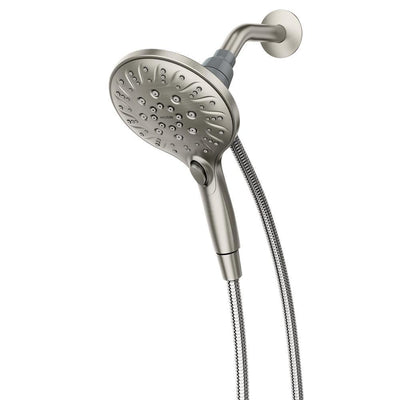 Attract with Magnetix 6-Spray 5.5 in. Single Wall Mount Handheld Adjustable Shower Head in Spot Resist Brushed Nickel - Super Arbor