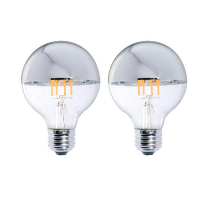 Bulbrite 40W Equivalent Warm White Light G25 Dimmable LED Half Chrome Light Bulb (2-Pack) - Super Arbor