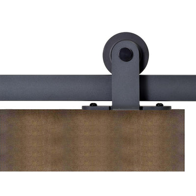 Top Mount 72 in. Matte Black Barn Style Sliding Door Track and Hardware Set - Super Arbor