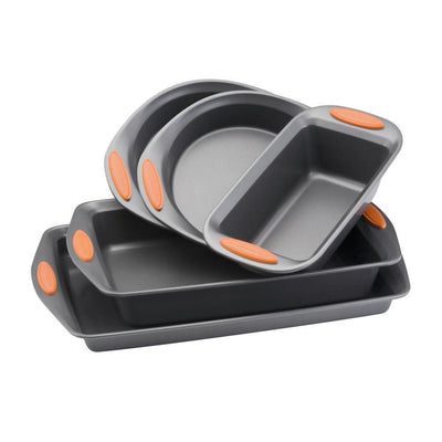 Oven Lovin' 5-Piece Gray and Orange Bakeware Set - Super Arbor