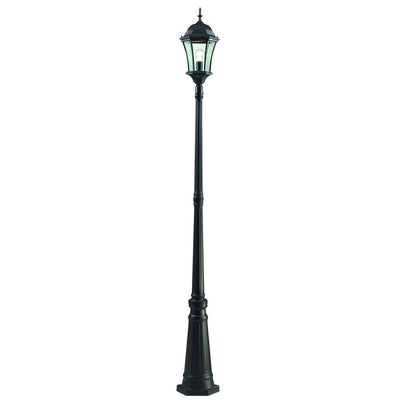 Wakefield 1-Light Black Classic Outdoor Lamp Post with Clear Beveled Glass Shade - Super Arbor