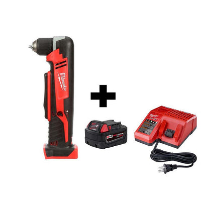 M18 18-Volt Lithium-Ion Cordless 3/8 in. Right-Angle Drill with M18 Starter Kit with One 5.0 Ah Battery and Charger