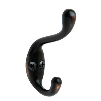 20 lb. Oil-Rubbed Bronze Medium Double Coat and Hat Hook - Super Arbor