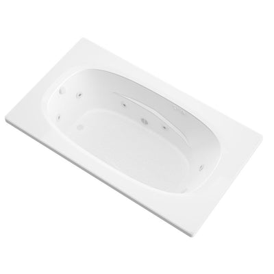 Tiger's Eye 6 ft. Rectangular Drop-in Whirlpool Bathtub in White - Super Arbor