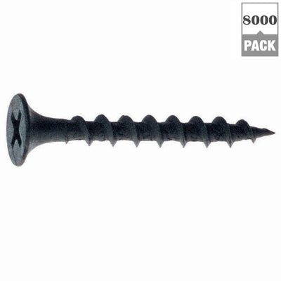 #6 x 1-1/4 in. Coarse Phosphate-Plated Steel Bugle-Head Phillips Drywall Screws (8,000-Pack)