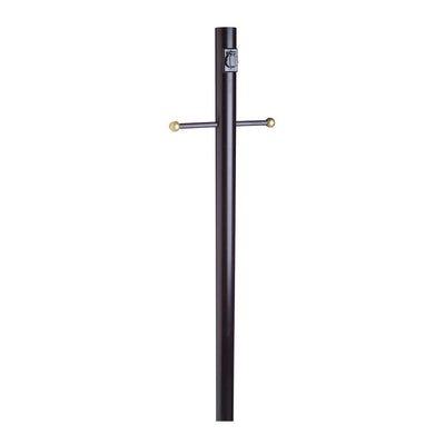 Black Lamp Post with Cross Arm and Outlet