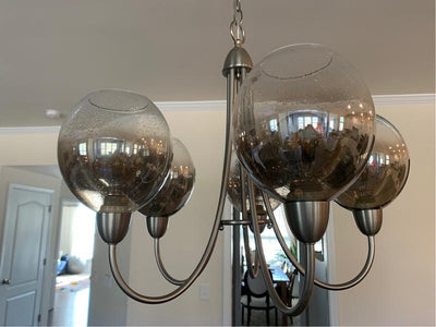Portfolio 7.5-in H 7-in W Smoke Ombre Tinted Glass Globe Pendant Light Shade - Super Arbor