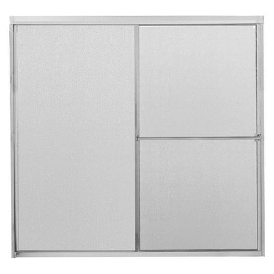 60 in. x 56-3/4 in. Framed Sliding Bathtub Door in Chrome with Rain Glass - Super Arbor