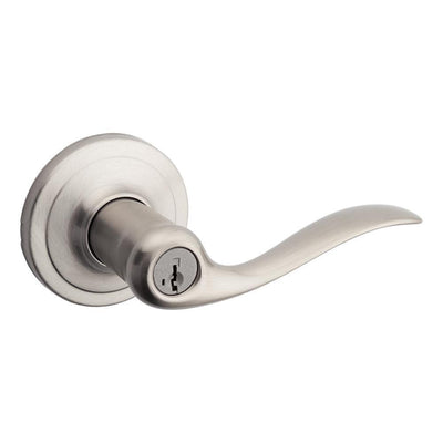 Tustin Satin Nickel Entry Door Lever featuring SmartKey Security - Super Arbor