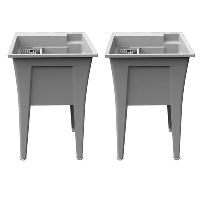 24 in. x 22 in. Polypropylene Granite Laundry Sink (Pack of 2) - Super Arbor