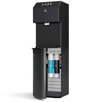 Electric Bottleless Water Cooler Water Dispenser - 3 Temperatures, Self Cleaning Black Stainless Steel - Super Arbor