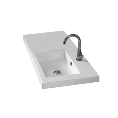 Nameeks Condal Wall Mounted Ceramic Bathroom Sink in White - Super Arbor