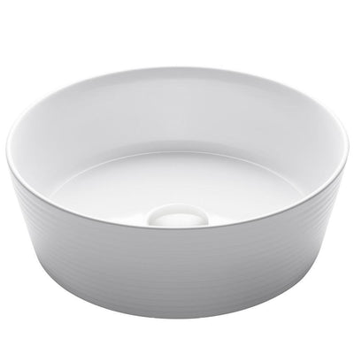 Viva 15-3/4 in. Round Porcelain Ceramic Vessel Sink in White - Super Arbor