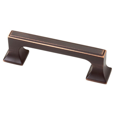 Southampton 3 in. (76 mm) Center-to-Center Bronze with Copper Highlights Square Drawer Pull - Super Arbor