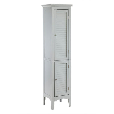 Glancy 13 in. W x 15 in. D x 63 in. H Linen Tower with Shutter doors in Grey - Super Arbor