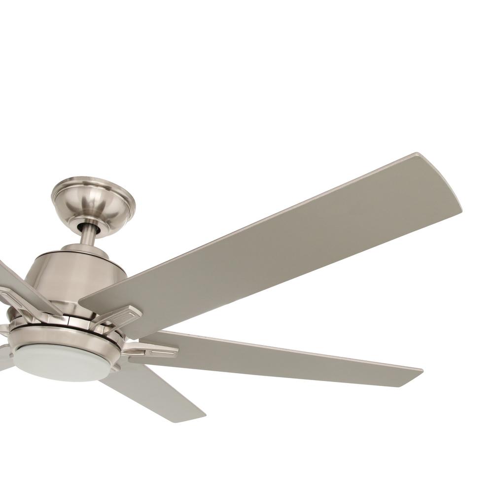 Kensgrove 54 in. Integrated LED Brushed Nickel Ceiling Fan with Light popular and Remote